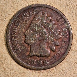 1896 Indian Head Cent, with nice toning. Good G-4 grade, nice piece! #196